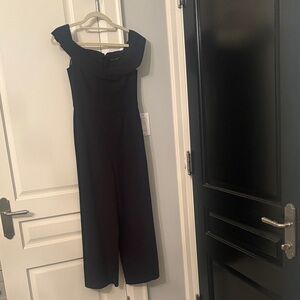 Black Halo Off-Shoulder Black Jumpsuit